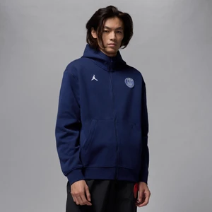 Męska bluza z kapturem i zamkiem na całej długości Dri-FIT Paris Saint-Germain Hoop Fleece - Niebieski Nike