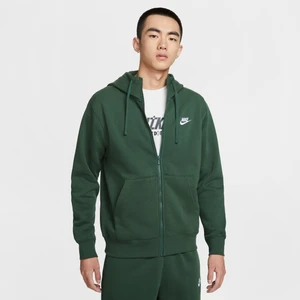 Męska bluza z kapturem i zamkiem na całej długości Nike Club Fleece - Zieleń