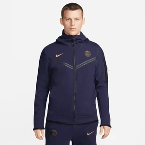 Męska bluza z kapturem i zamkiem na całej długości Nike Paris Saint-Germain Tech Fleece Windrunner - Niebieski