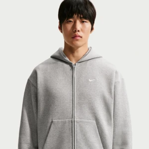 Męska bluza z kapturem i zamkiem na całej długości Nike Solo Fleece - Szary