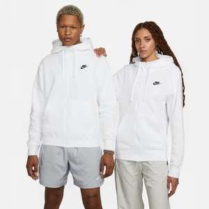 Męska bluza z kapturem i zamkiem na całej długości Nike Sportswear Club Fleece - Biel