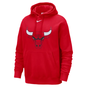 Męska bluza z kapturem NBA Nike Chicago Bulls Club - Czerwony