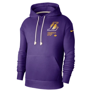 Męska bluza z kapturem Nike Dri-FIT Los Angeles Lakers Standard Issue Courtside - Fiolet