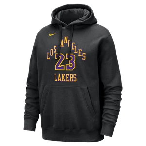 Męska bluza z kapturem Nike NBA LeBron James Los Angeles Lakers Club Fleece City Edition - Czerń