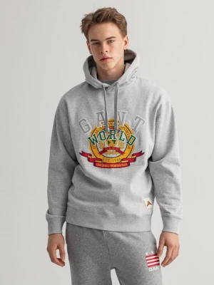 Męska Bluza z Kapturem Relaxed Fit z Motywem World Crest GANT