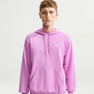 Męska bluza z kapturem z dzianiny dresowej Nike Club - Fiolet