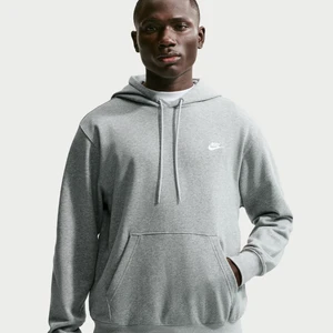 Męska bluza z kapturem z dzianiny dresowej Nike Club - Szary