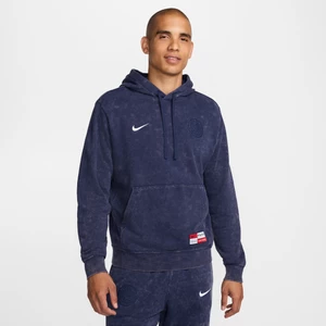 Męska bluza z kapturem z dzianiny dresowej Nike Football Paris Saint-Germain Club - Niebieski