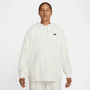 Męska bluza z kapturem z dzianiny dresowej o kroju oversize Nike Club Fleece - Biel