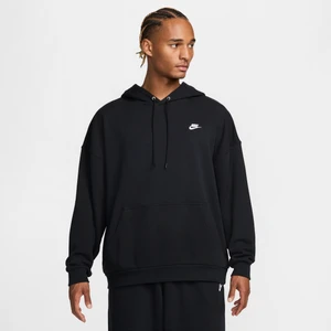 Męska bluza z kapturem z dzianiny dresowej o kroju oversize Nike Club Fleece - Czerń