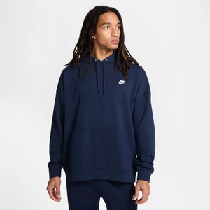 Męska bluza z kapturem z dzianiny dresowej o kroju oversize Nike Club Fleece - Niebieski