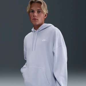 Męska bluza z kapturem z dzianiny dresowej o kroju oversize Nike Club Fleece - Szary