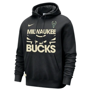 Męska bluza z kapturem zakładana przez głowę Nike NBA Milwaukee Bucks Club Courtside - Czerń