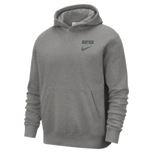 Męska bluza z kapturem zakładana przez głowę Nike NBA Milwaukee Bucks Club Courtside - Szary