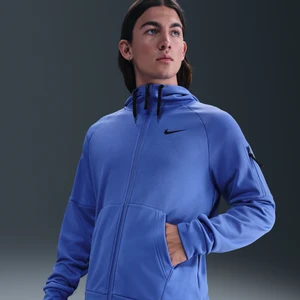 Męska bluza z zamkiem na całej długości Therma-FIT Nike Therma - Niebieski