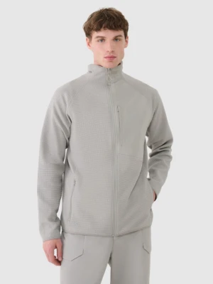 Męska bluza ze stójką rozpinana bez kaptura 4F 4FWSS25TSWSM1751 - szara