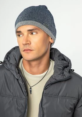 Męska czapka w drobny splot granatowa Wittchen