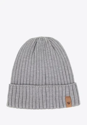 Męska czapka zimowa z logo szara Wittchen