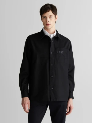 Męska czarna koszula oversize z zatrzaskami GANT