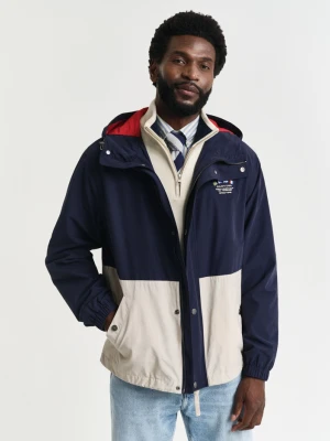 Męska czarna kurtka-wiatrówka z grafiką blokową GANT