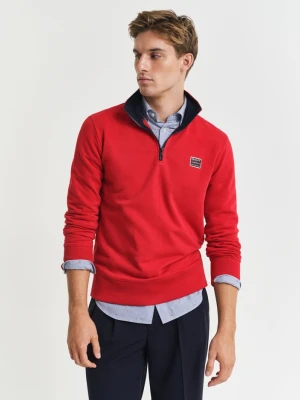 Męska czerwona bluza Regular Fit z krótkim zamkiem GANT