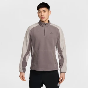Męska dzianinowa bluza do biegania z zamkiem 1/4 Nike Trail Polartec® - Szary