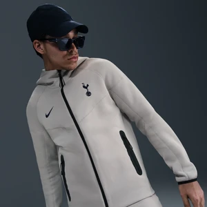 Męska dzianinowa bluza piłkarska z kapturem i zamkiem na całej długości Nike Tottenham Hotspur Tech Windrunner - Szary