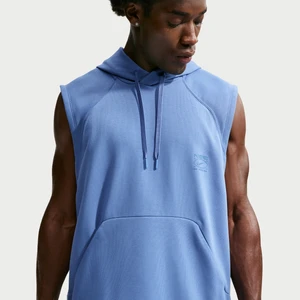 Męska dzianinowa bluza treningowa z kapturem bez rękawów Dri-FIT Nike N.A.C. - Niebieski
