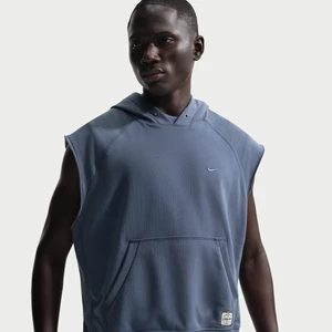 Męska dzianinowa bluza treningowa z kapturem bez rękawów Dri-FIT Nike N.A.C. - Niebieski