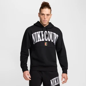 Męska dzianinowa bluza z kapturem do tenisa Dri-FIT NikeCourt Heritage - Czerń