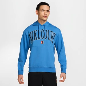 Męska dzianinowa bluza z kapturem do tenisa Dri-FIT NikeCourt Heritage - Niebieski