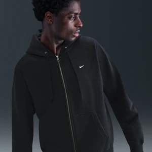 Męska dzianinowa bluza z kapturem i zamkiem na całej długości Nike Solo Swoosh - Czerń