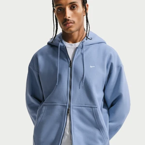 Męska dzianinowa bluza z kapturem i zamkiem na całej długości Nike Solo Swoosh - Niebieski