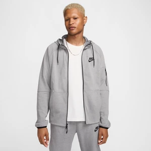 Męska dzianinowa bluza z kapturem i zamkiem na całej długości Nike Tech Essentials - Szary