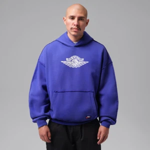 Męska dzianinowa bluza z kapturem Jordan Flight Wings - Niebieski