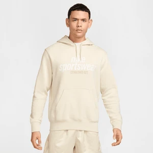 Męska dzianinowa bluza z kapturem Nike Club - Brązowy
