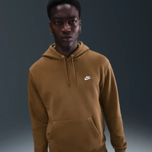 Męska dzianinowa bluza z kapturem Nike Club - Brązowy