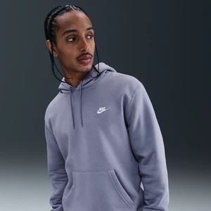 Męska dzianinowa bluza z kapturem Nike Club - Niebieski