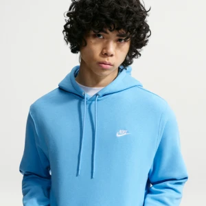 Męska dzianinowa bluza z kapturem Nike Club - Niebieski