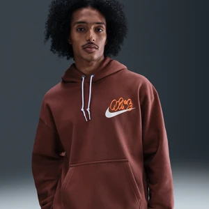 Męska dzianinowa bluza z kapturem Nike Solo Swoosh - Brązowy