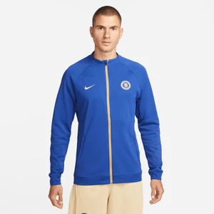 Męska dzianinowa kurtka piłkarska z zamkiem na całej długości Nike Chelsea F.C. Academy Pro - Niebieski