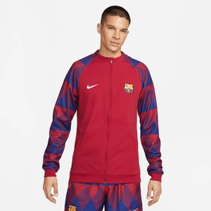 Męska dzianinowa kurtka piłkarska z zamkiem na całej długości Nike FC Barcelona Academy Pro - Czerwony