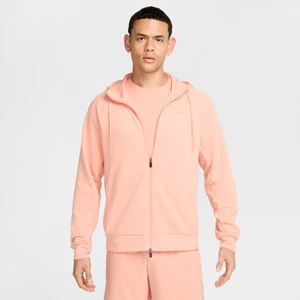 Męska funkcjonalna bluza z kapturem, zamkiem na całej długości i ochroną przed promieniowaniem UV Dri-FIT Nike Primary Fleece - Pomarańczowy