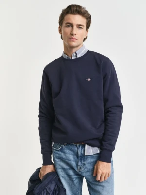 Męska granatowa bluza dresowa z okrągłym dekoltem GANT