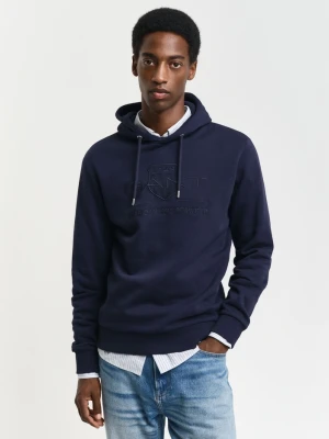 Męska granatowa bluza regular fit z kapturem GANT