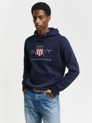 Męska granatowa bluza z kapturem GANT