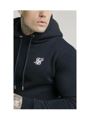 Męska granatowa bluza z kapturem typu muscle fit SikSilk