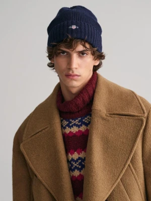 Męska granatowa czapka wełniana prążkowana GANT