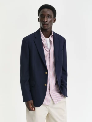 Męska granatowa klasyczna marynarka slim fit z ozdobnymi guzikami GANT