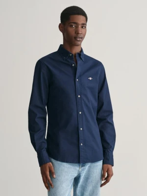 Męska granatowa koszula slim fit z elastycznej bawełny oxford GANT